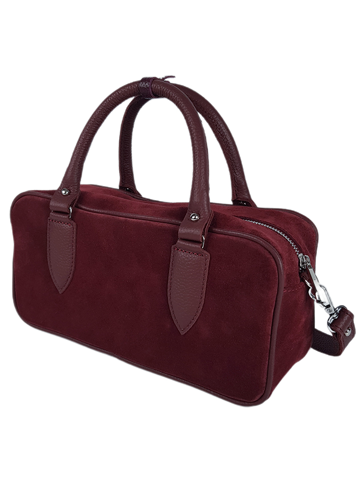 Сумка cross body замша бордо 8400-11