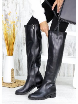 Ботфорты черная кожа  6746-28