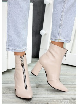 Ботинки ботильоны женские кожаные пудра Ванесса 7219-28