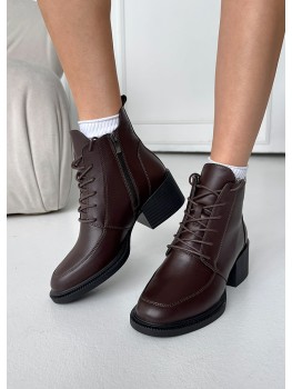 Ботинки ботильоны женские кожаные brown Lolita 8546-28