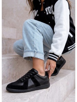 Кеды женские кожаные черные Gazelles к+з 8090-28