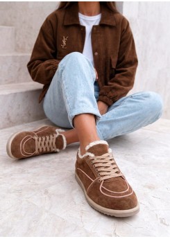 Кросівки жіночі зимові BAREFOOT замша brown 8221-28