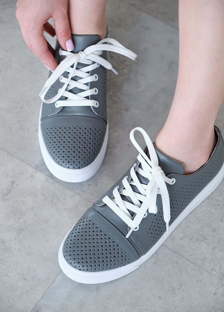 Кеды Ариана кожа серый 8471-28