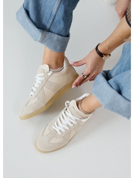 Кроссовки женские кожаные беж Gazelles 8534-28