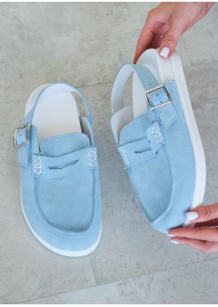 Клоги Barefoot замша блакитний 8477-28 Клоги Barefoot замша блакитний 8477-28