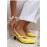 Босоножки кожаные на каблуке желтые 8735-28
