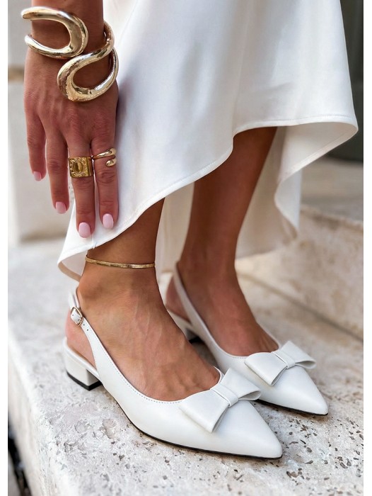 Туфлі Bant шкіра біла на маленьких підборах 8599-28