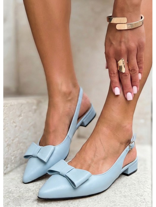 Туфлі Bant шкіра блакитна на маленьких підборах 8602-28