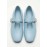 Туфлі балетки блакитні шкіряні квадратний мис 8646-28
